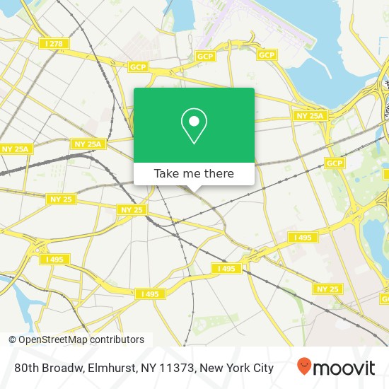 Mapa de 80th Broadw, Elmhurst, NY 11373