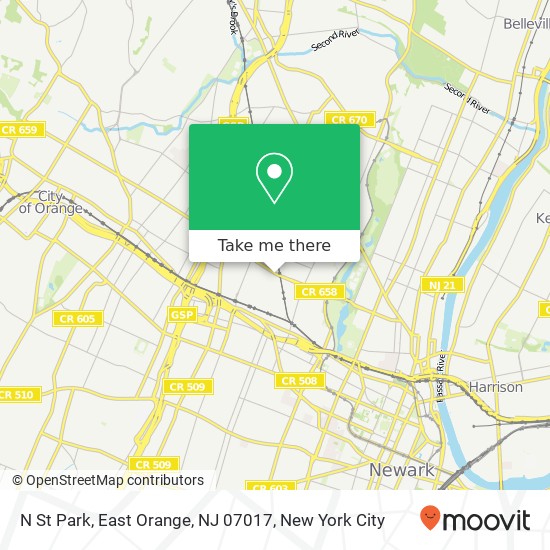 Mapa de N St Park, East Orange, NJ 07017