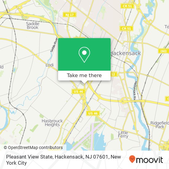 Mapa de Pleasant View State, Hackensack, NJ 07601