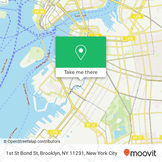 1st St Bond St, Brooklyn, NY 11231 map