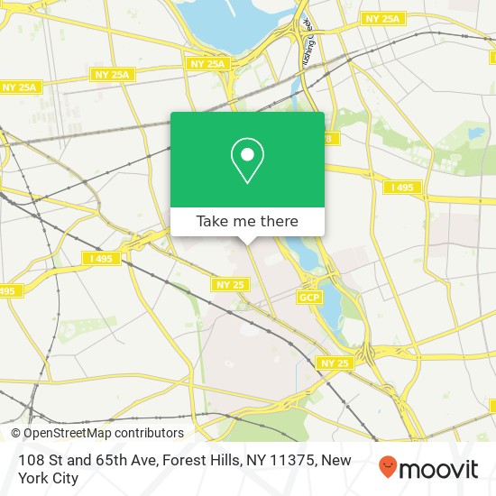 Mapa de 108 St and 65th Ave, Forest Hills, NY 11375