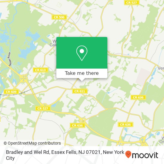 Mapa de Bradley and Wel Rd, Essex Fells, NJ 07021