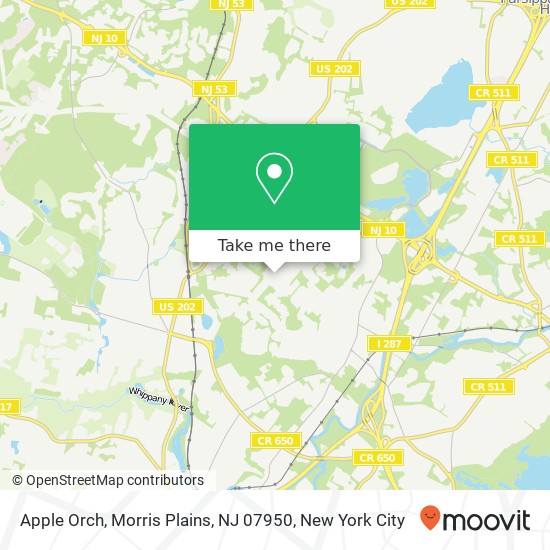 Mapa de Apple Orch, Morris Plains, NJ 07950