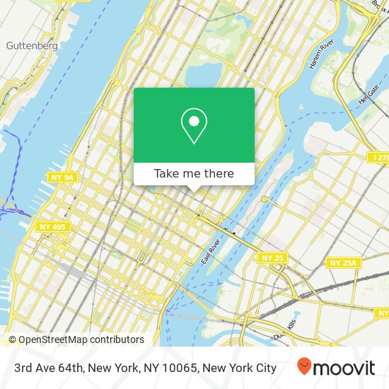 Mapa de 3rd Ave 64th, New York, NY 10065