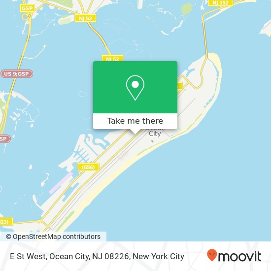 Mapa de E St West, Ocean City, NJ 08226