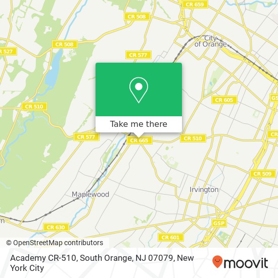 Mapa de Academy CR-510, South Orange, NJ 07079