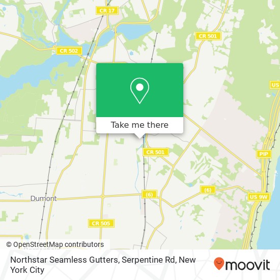 Northstar Seamless Gutters, Serpentine Rd map