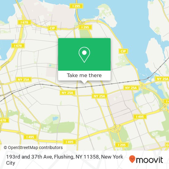 Mapa de 193rd and 37th Ave, Flushing, NY 11358