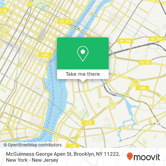 Mapa de McGuinness George Apen St, Brooklyn, NY 11222