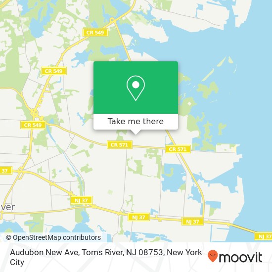 Mapa de Audubon New Ave, Toms River, NJ 08753