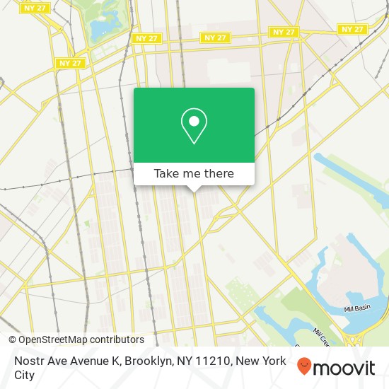 Mapa de Nostr Ave Avenue K, Brooklyn, NY 11210