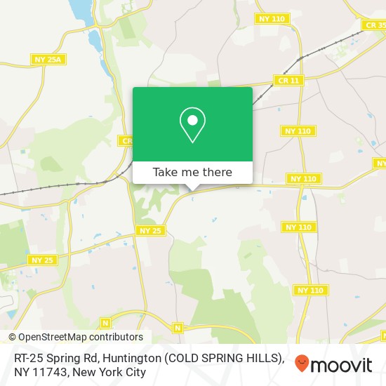 Mapa de RT-25 Spring Rd, Huntington (COLD SPRING HILLS), NY 11743