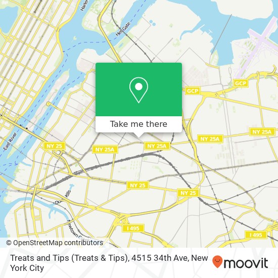 Mapa de Treats and Tips (Treats & Tips), 4515 34th Ave
