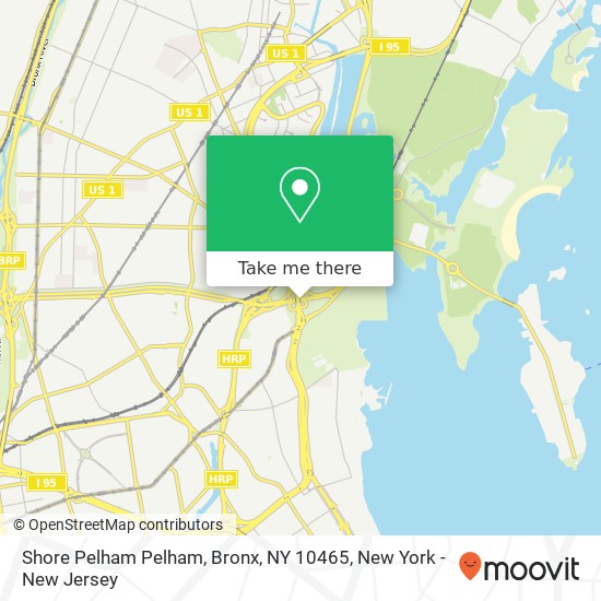 Mapa de Shore Pelham Pelham, Bronx, NY 10465