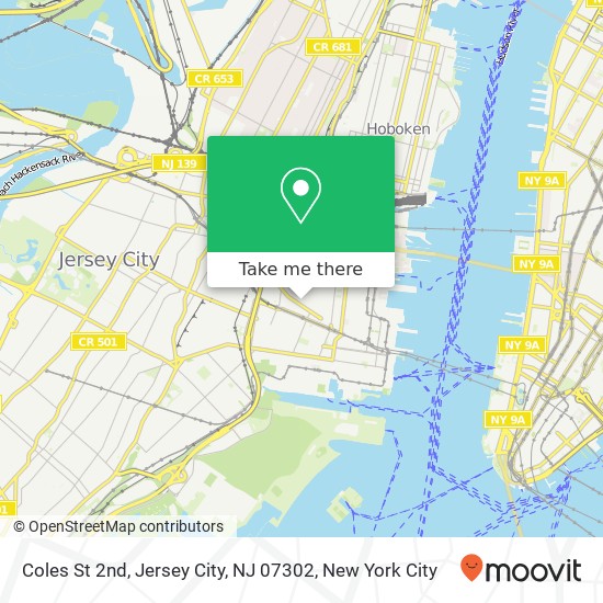 Coles St 2nd, Jersey City, NJ 07302 map