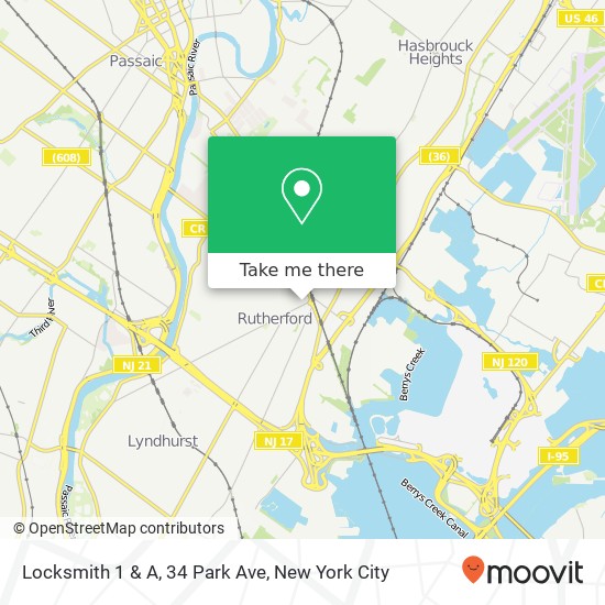 Locksmith 1 & A, 34 Park Ave map