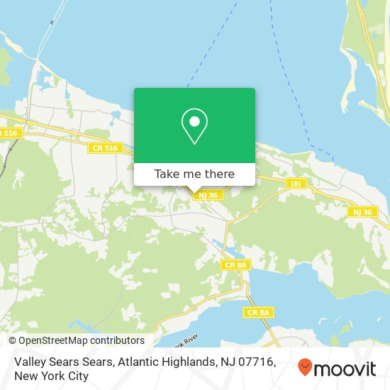Mapa de Valley Sears Sears, Atlantic Highlands, NJ 07716
