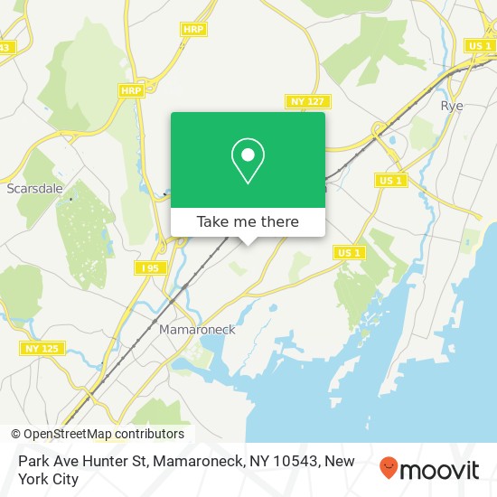 Mapa de Park Ave Hunter St, Mamaroneck, NY 10543