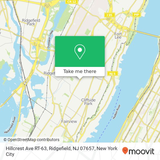 Mapa de Hillcrest Ave RT-63, Ridgefield, NJ 07657
