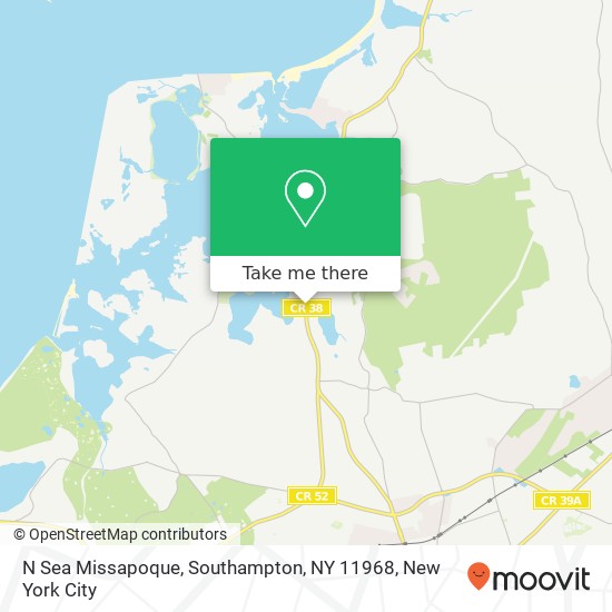Mapa de N Sea Missapoque, Southampton, NY 11968