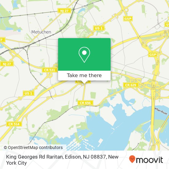 King Georges Rd Raritan, Edison, NJ 08837 map