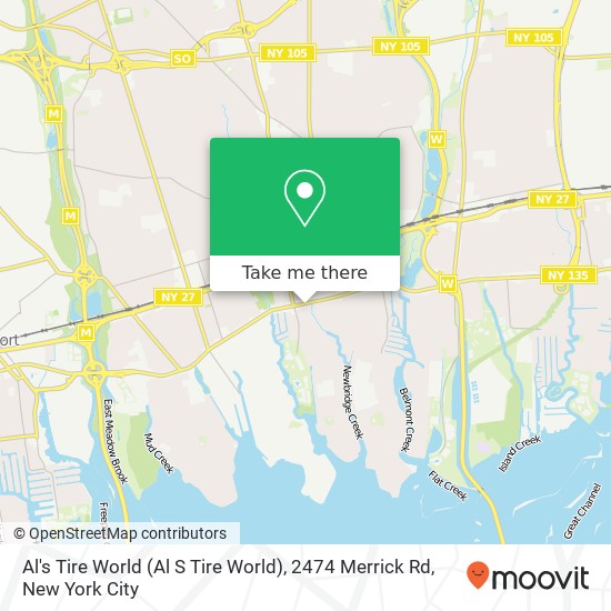 Al's Tire World (Al S Tire World), 2474 Merrick Rd map