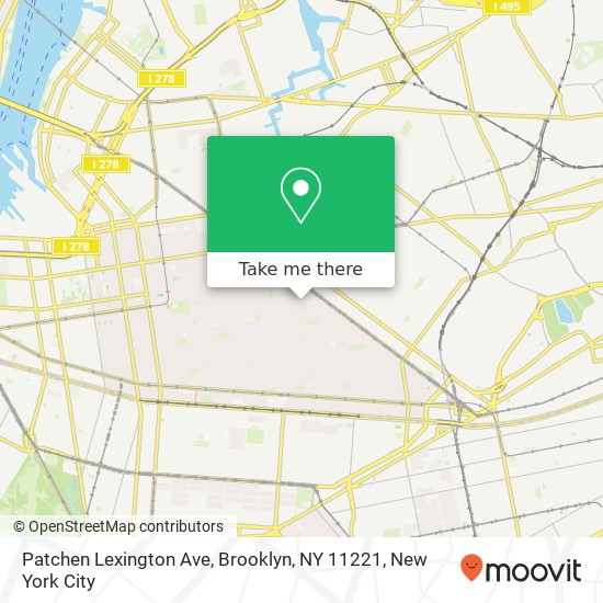 Mapa de Patchen Lexington Ave, Brooklyn, NY 11221