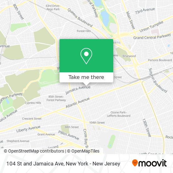 104 St and Jamaica Ave map