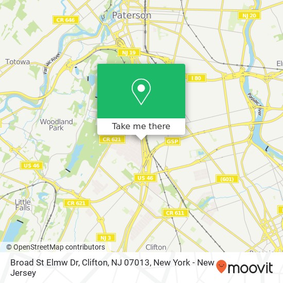Broad St Elmw Dr, Clifton, NJ 07013 map