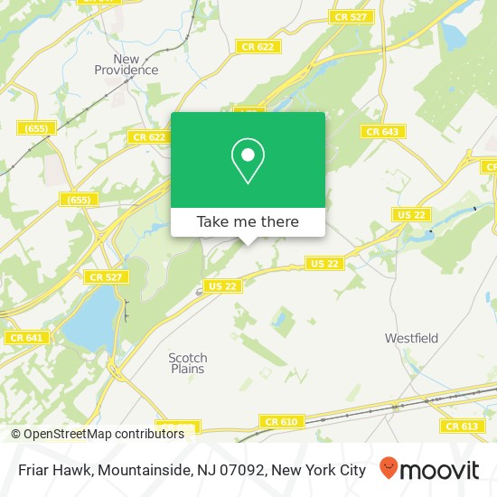 Friar Hawk, Mountainside, NJ 07092 map