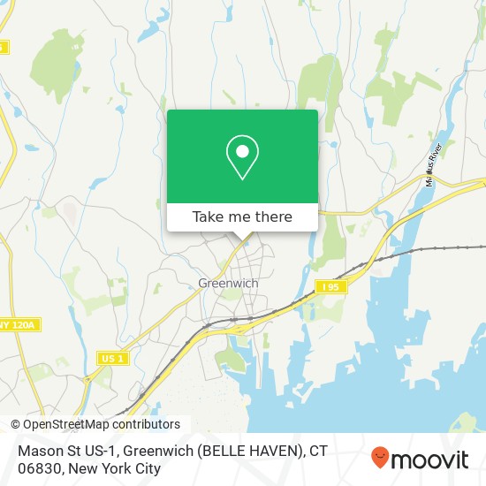 Mason St US-1, Greenwich (BELLE HAVEN), CT 06830 map