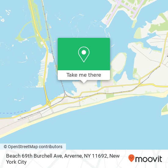 Mapa de Beach 69th Burchell Ave, Arverne, NY 11692