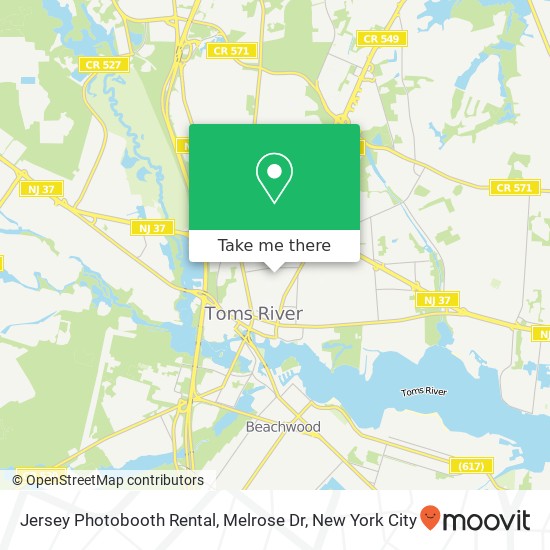 Mapa de Jersey Photobooth Rental, Melrose Dr