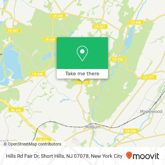 Hills Rd Fair Dr, Short Hills, NJ 07078 map