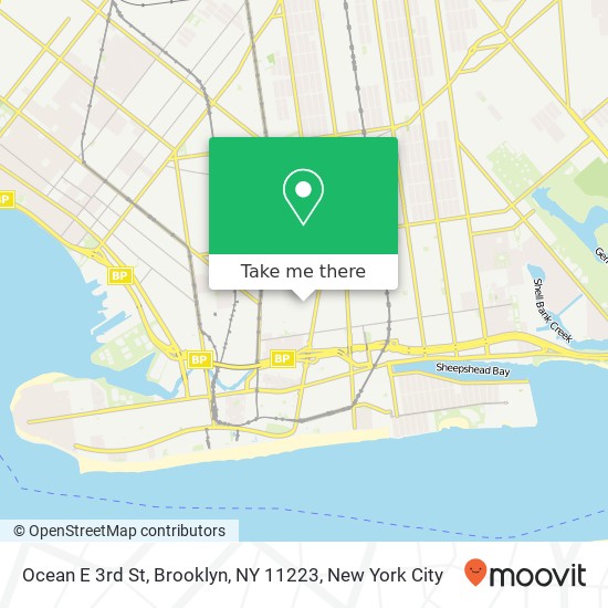 Mapa de Ocean E 3rd St, Brooklyn, NY 11223