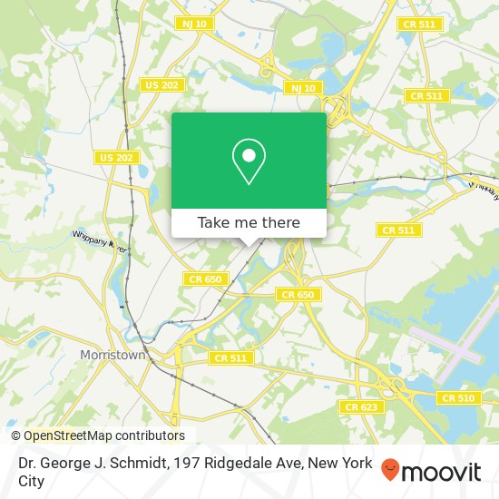 Mapa de Dr. George J. Schmidt, 197 Ridgedale Ave