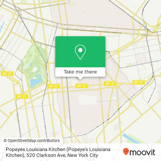 Mapa de Popeyes Louisiana Kitchen (Popeye's Louisiana Kitchen), 520 Clarkson Ave