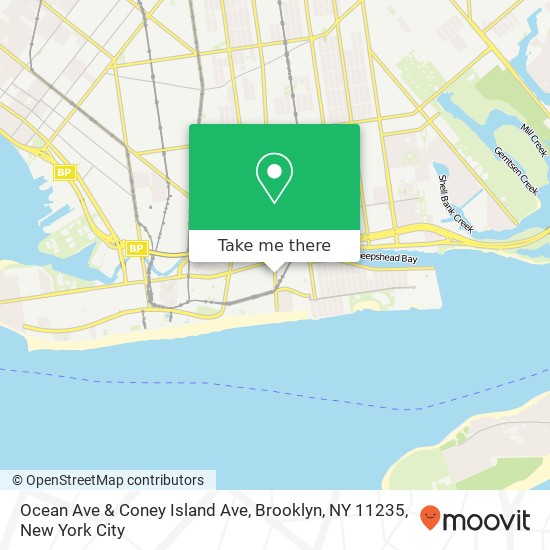 Mapa de Ocean Ave & Coney Island Ave, Brooklyn, NY 11235