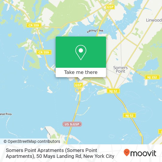 Mapa de Somers Point Apratments (Somers Point Apartments), 50 Mays Landing Rd