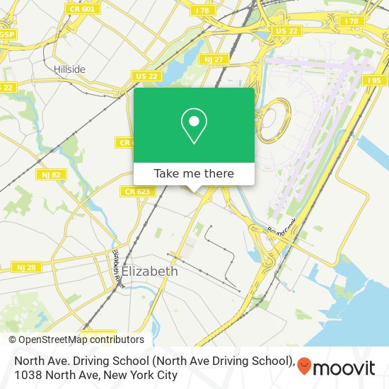 Mapa de North Ave. Driving School (North Ave Driving School), 1038 North Ave