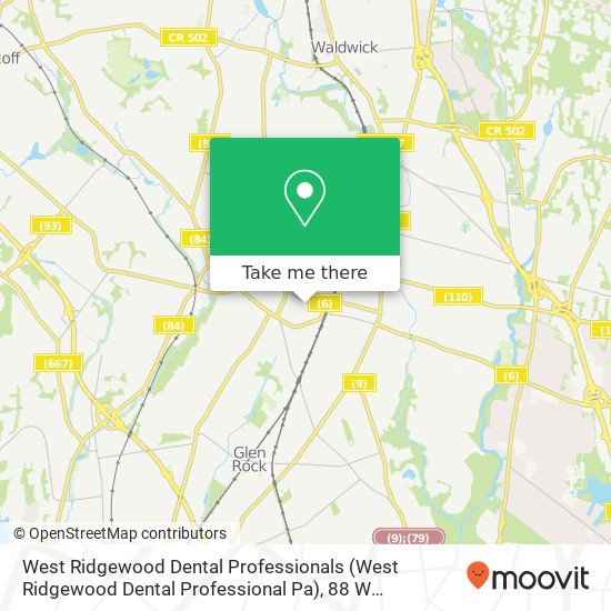 West Ridgewood Dental Professionals (West Ridgewood Dental Professional Pa), 88 W Ridgewood Ave map