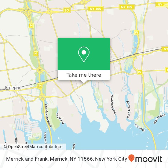 Mapa de Merrick and Frank, Merrick, NY 11566