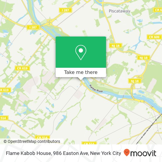 Mapa de Flame Kabob House, 986 Easton Ave