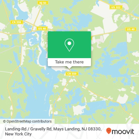 Landing-Rd / Gravelly Rd, Mays Landing, NJ 08330 map