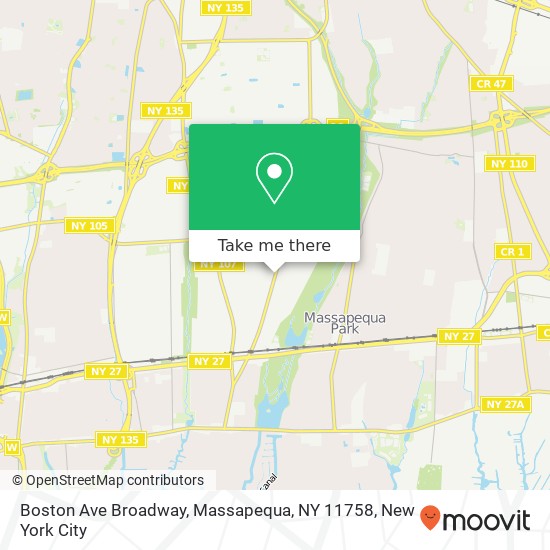 Mapa de Boston Ave Broadway, Massapequa, NY 11758