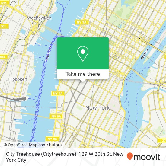 Mapa de City Treehouse (Citytreehouse), 129 W 20th St