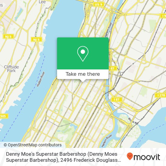 Mapa de Denny Moe's Superstar Barbershop (Denny Moes Superstar Barbershop), 2496 Frederick Douglass Blvd