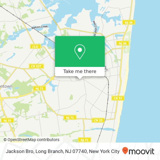 Mapa de Jackson Bro, Long Branch, NJ 07740