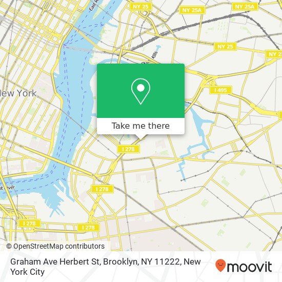 Mapa de Graham Ave Herbert St, Brooklyn, NY 11222