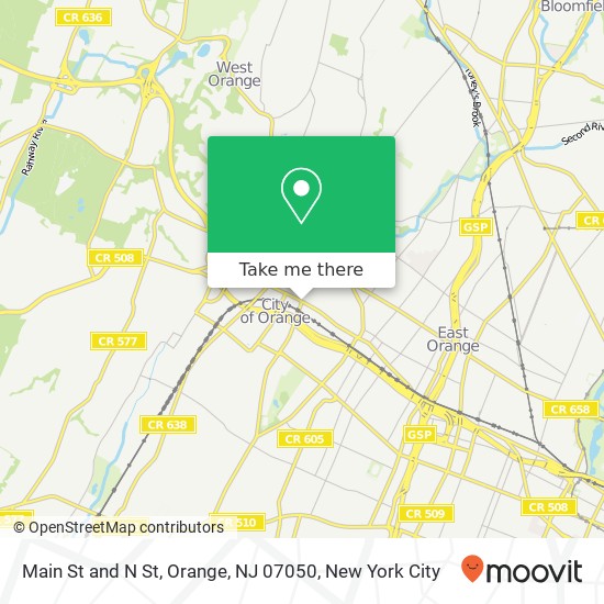 Mapa de Main St and N St, Orange, NJ 07050